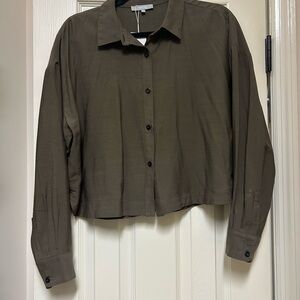 Fun 2 Fun Olive Button-Down Shirt